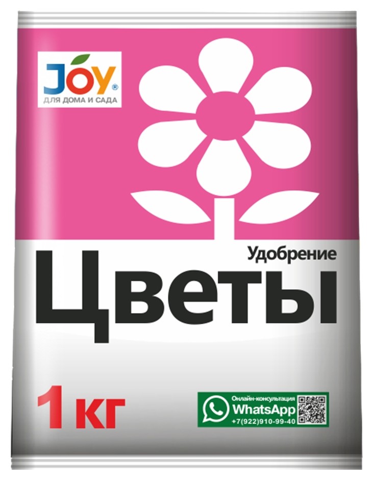 Удобрение JOY цветы, пакет, 1 кг, 1 шт