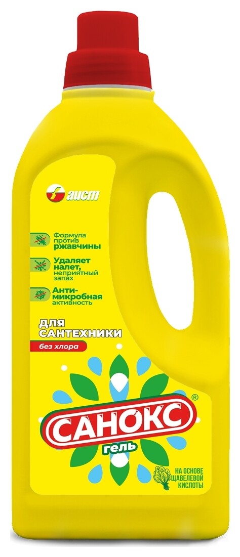 Гель для сантехники от налета и ржавчины, флакон, 1,1 л  Санокс