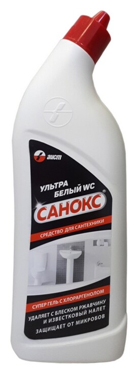 Чистящее средство санокс гель для сантехники ультрабелый, флакон, 750 мл  Санокс