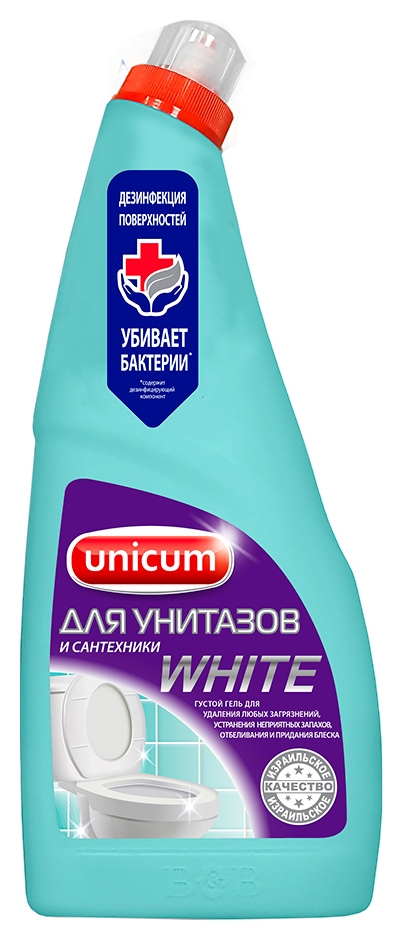 Чистящее средство Unicum гель для унитаза с гипохлоритом, флакон, 750 мл