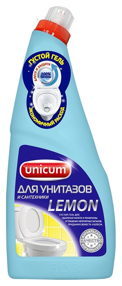 

Чистящее средство Unicum гель для угитаза лимон, флакон, 750 мл