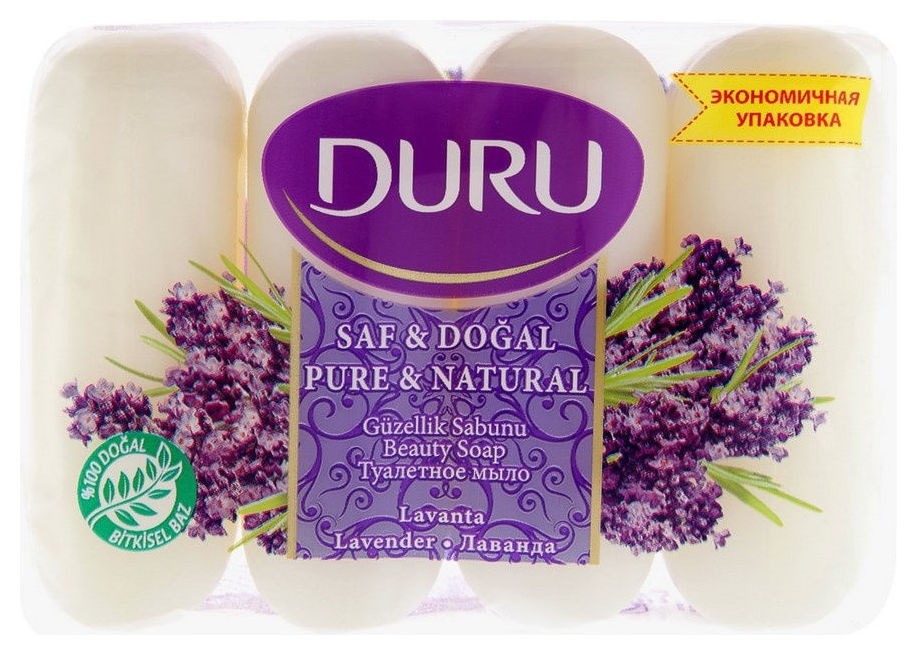 

Туалетное мыло Duru Pure&natural комфорт/лаванда, 4*90/85г