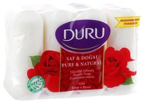 Туалетное мыло Duru Pure&natural наслаждение/роза, 4*90г/85г Duru