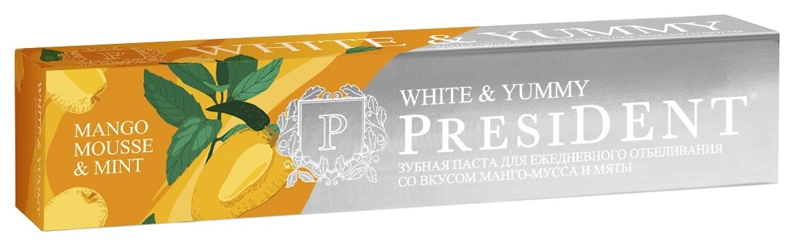 Зубная паста Манго-мусс с мятой White & Yummy President White & Yummy