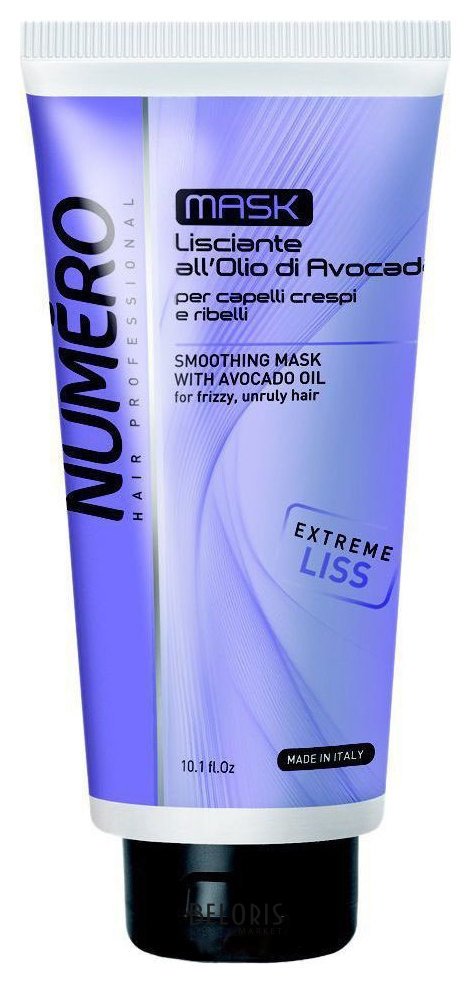 Разглаживающая маска с маслом авокадо для непослушных волос Liss Brelil Professional Numero
