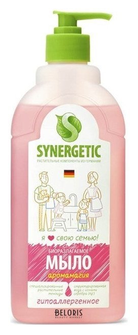 Synergetic мыло жидкое биоразлагаемое для мытья рук и тела Аромамагия 0,5л Synergetic