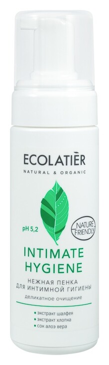 Нежная пенка для интимной гигиены с экстрактами шалфея и хлопка Intimate Hygiene  Ecolatier