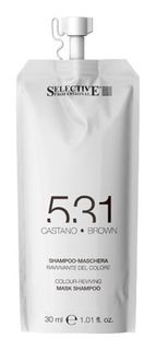 Selective, шампунь-маска коричневый, для возобновления цвета волос "531", 30 мл Selective Professional