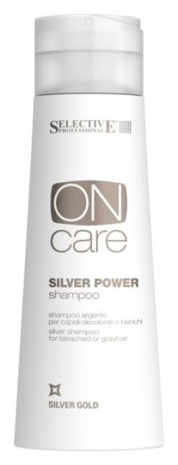 Серебряный шампунь для обесцвеченных или седых волос Silver Power Shampoo Selective Professional