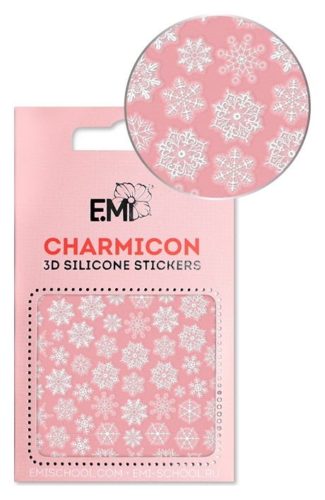 

E.mi, 3d-стикеры №150 снежинки белые Charmicon 3D Silicone Stickers