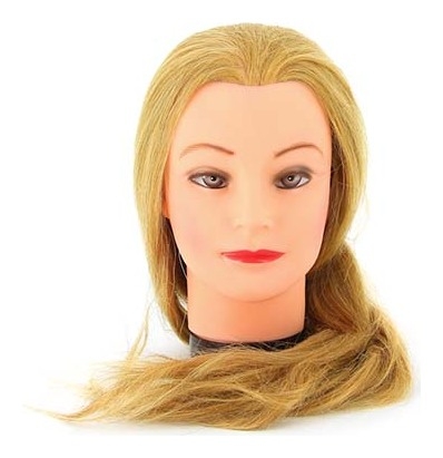 Dewal, голова учебная Блондинка, натуральные волосы 50-60 см.
