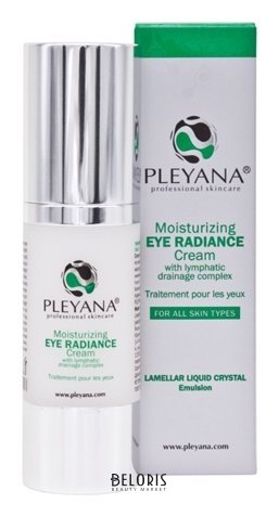 Pleyana, крем-сияние увлажняющий для контура глаз с лимфодренажным комплексом, 30 мл Pleyana