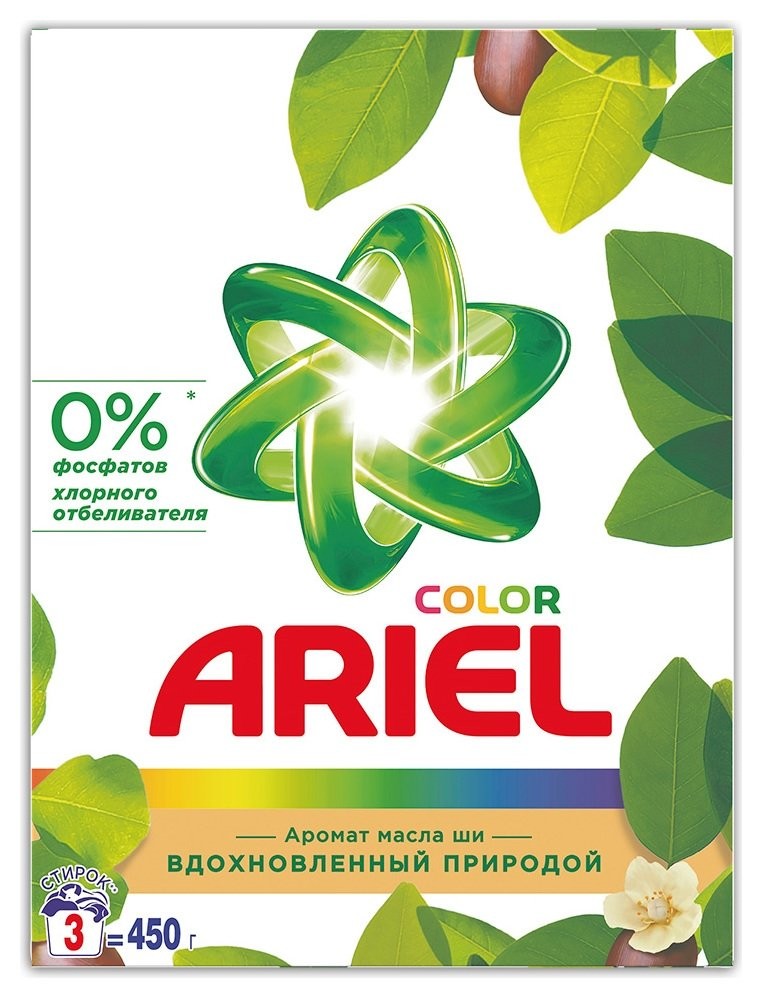

Стиральный порошок аriel Color масло ши, для цветного белья, автомат, 450 г