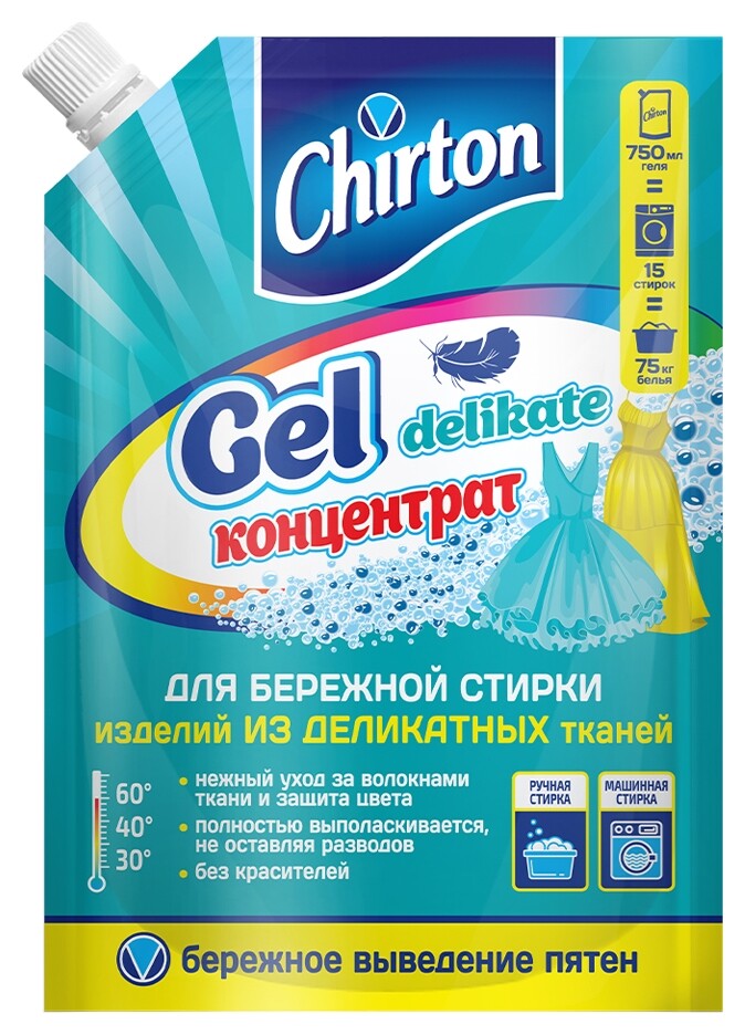 Гель для стирки Chirton для изделий из деликатных тканей, 750 мл  Chirton