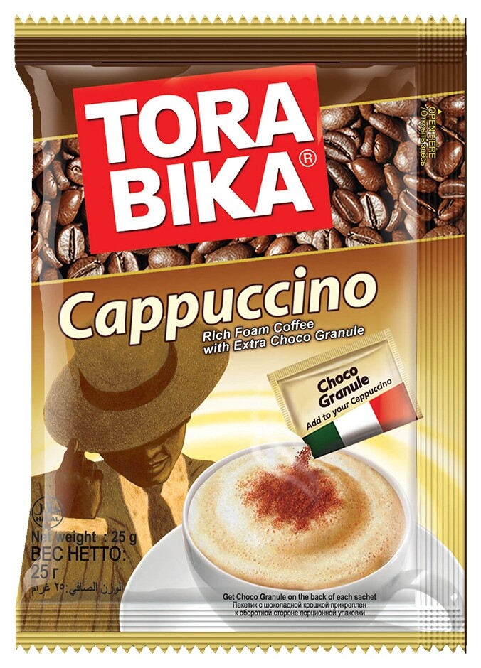Кофе растворимый Torabika Cappuccino с дополнительным пакетиком шоколадной крошки 25г  