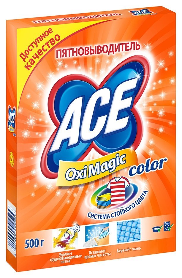 Пятновыводитель ACE Oxi Magic Color 500 г