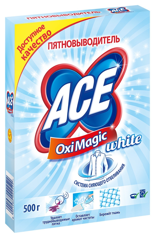 Пятновыводитель ACE Oxi Magic White 500 г