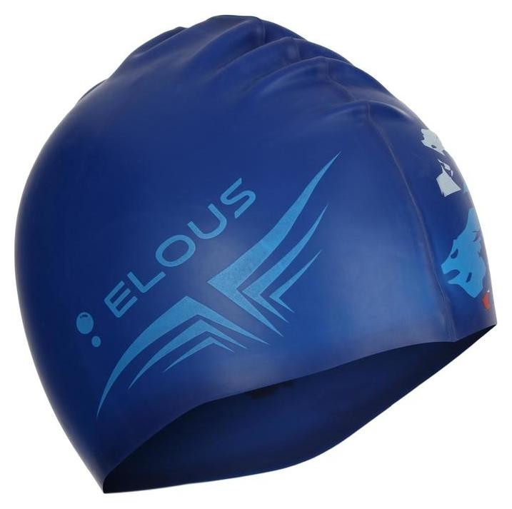 Шапочка для плавания Elous, El010, силиконовая, цвет синий