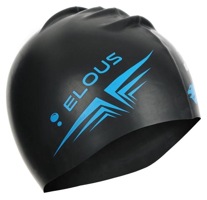 Шапочка для плавания Elous, El010, силиконовая, цвет чёрный