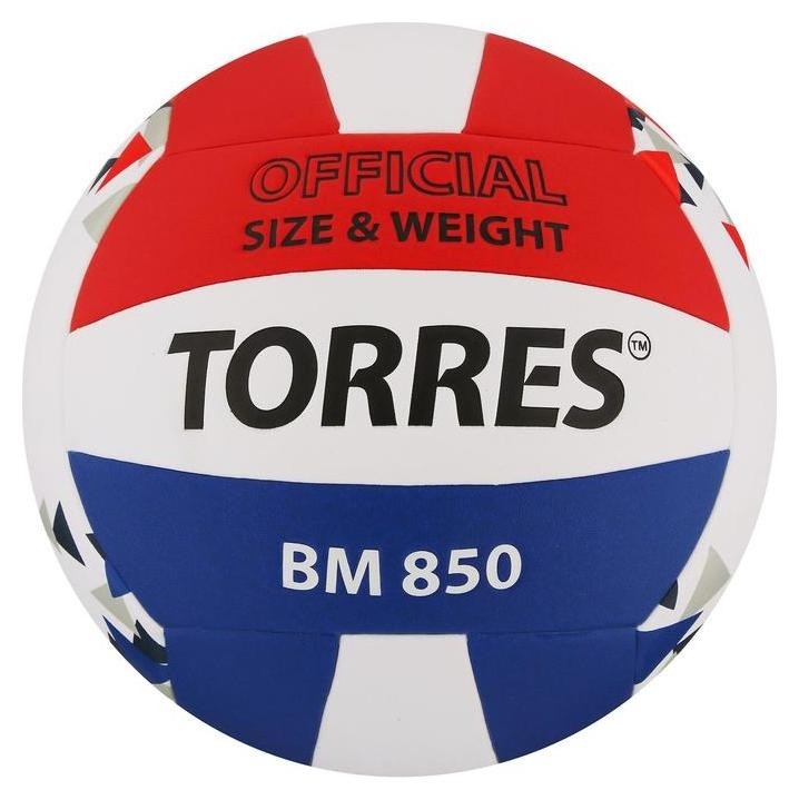 

Мяч волейбольный Torres Bm850, размер 5, синтетическая кожа (Пу), клееный, бутиловая камера, цвет белый/синий/красный