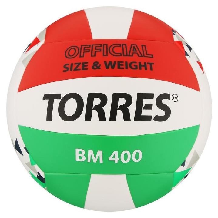 

Мяч волейбольный Torres Bm400, размер 5, синтетическая кожа (Тпу), клееный, бутиловая камера, цвет белый/красный/зелёный