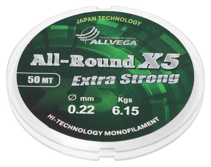 

Леска "Allvega" All-round X5 0.22мм, 50м