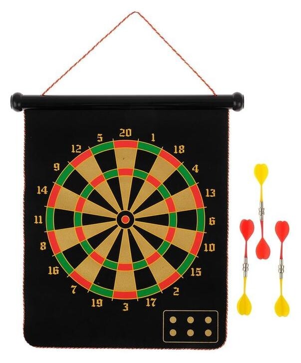 Дартс с магнитным полотном 15" (38 см), 6 дротиков 