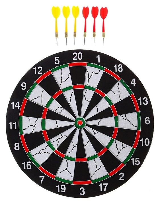 Дартс 17" (43 см) подарочный в коробке + 6 дротиков 