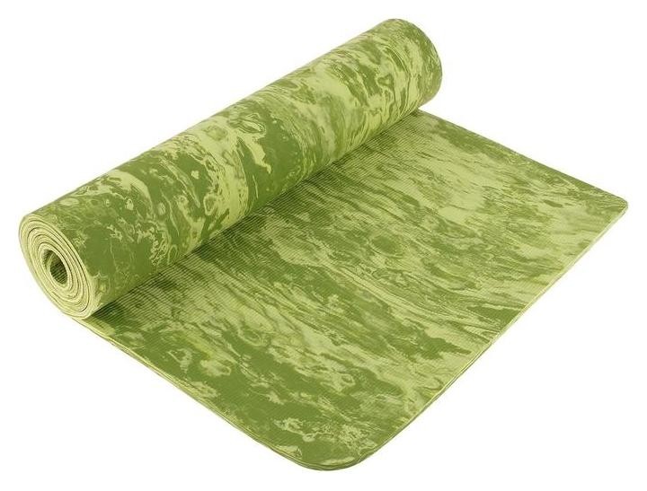 

Коврик для йоги 183 × 61 × 0,, цвет зелёный мрамор