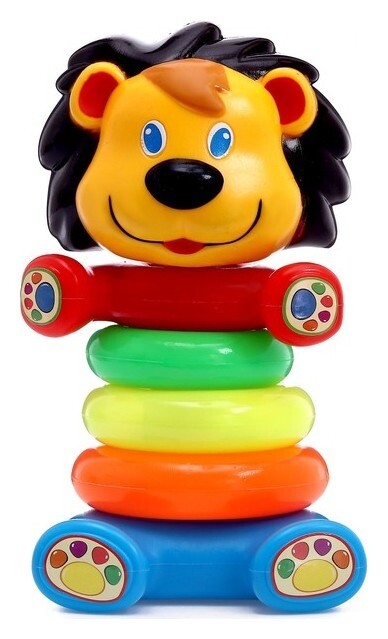 Пирамидка "Львёнок", 4 кольца  