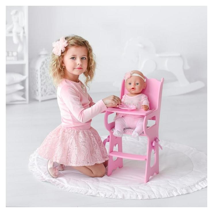 Игрушка детская: столик для кормления с мягким сидением, коллекция «Diamond Princess» розовый