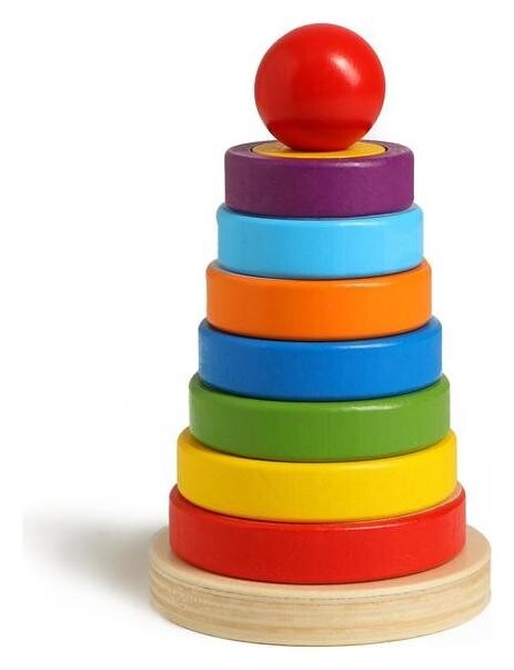 Детская развивающая пирамидка «Разные фигуры» 9,5×9,5×15,5 см  