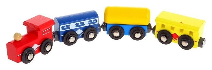 Паровоз 2 вагона и цистерна, магнитный  