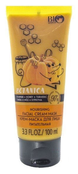 Питательная крем-маска для лица Тыква, мед и куркума Bio World Botanica