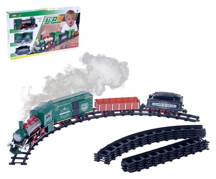 Железная дорога «Классик», со световыми, звуковыми и дымовыми эффектами, протяжённость пути 2,88 м  