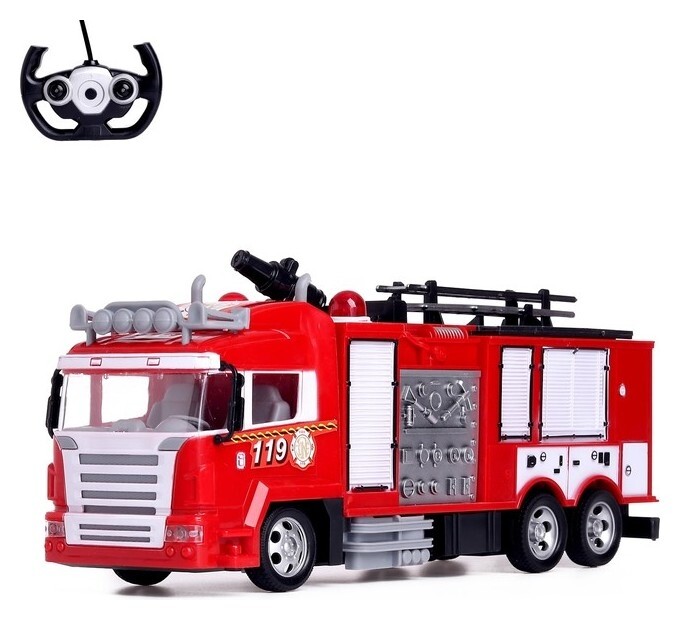 Машина радиоуправляемая «Пожарная охрана», стреляет водой, световые эффекты, работает от аккумулятора  NNB Oz
