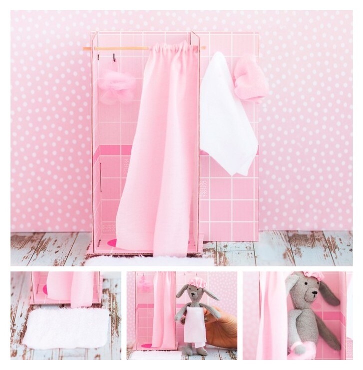 Мебель для кукол–малюток «Ванная комната», набор для шитья, 15 × 23,2 × 2,2см  Арт узор