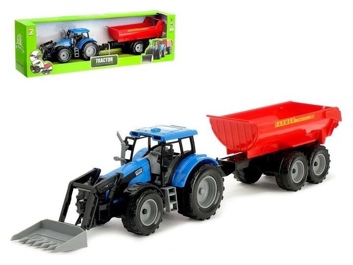 Трактор инерционный «Фермер», с прицепом, масштаб 1:32  