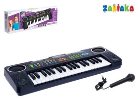 Синтезатор «Супер музыкант-2»: Fm-радио, 37 клавиш, микрофоном и блоком питания Zabiaka