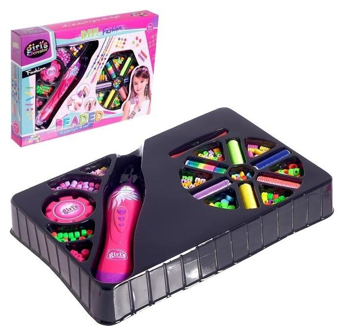 Набор парикмахера детский для девочек с аксессуарами для волос и аппаратом для плетения 