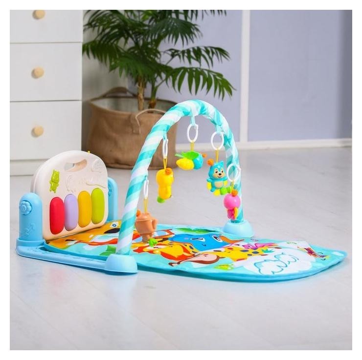 

Развивающий коврик «Жирафик», с пианино, голубой