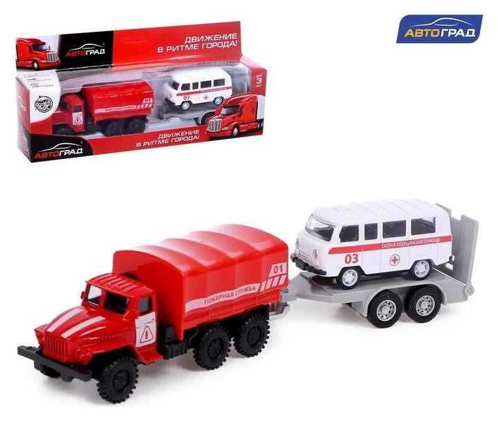 

Набор металлических машин «Пожарная охрана», 2 штуки, инерционные