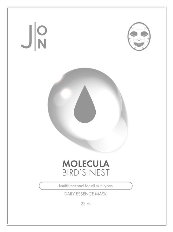 Маска для лица тканевая на основе экстракта ласточкиного гнезда Molecula Bird's Nest Daily Essence Mask  J:ON