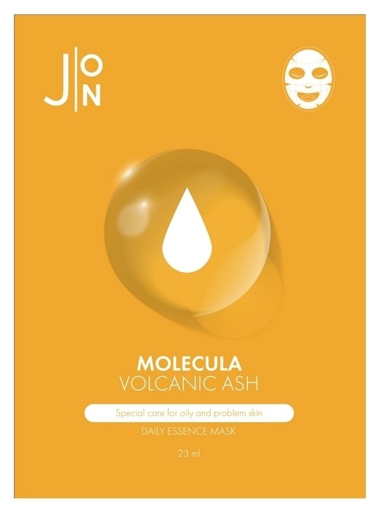 Маска для лица тканевая с экстрактом вулканического пепла Molecula Volcanic Ash Daily Essence Mask  J:ON