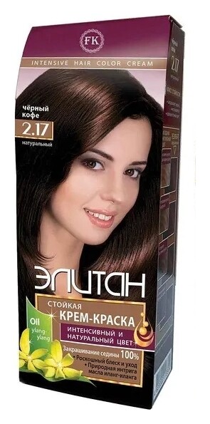 Крем-краска для волос стойкая с маслом иланг-иланг и кератином Элитан