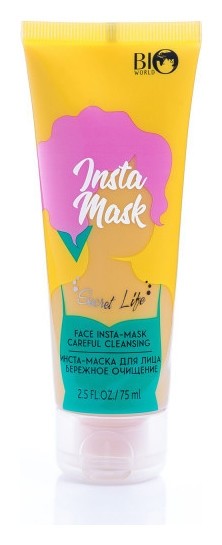 Инста-маска для лица бережное очищение Secret life Bio World
