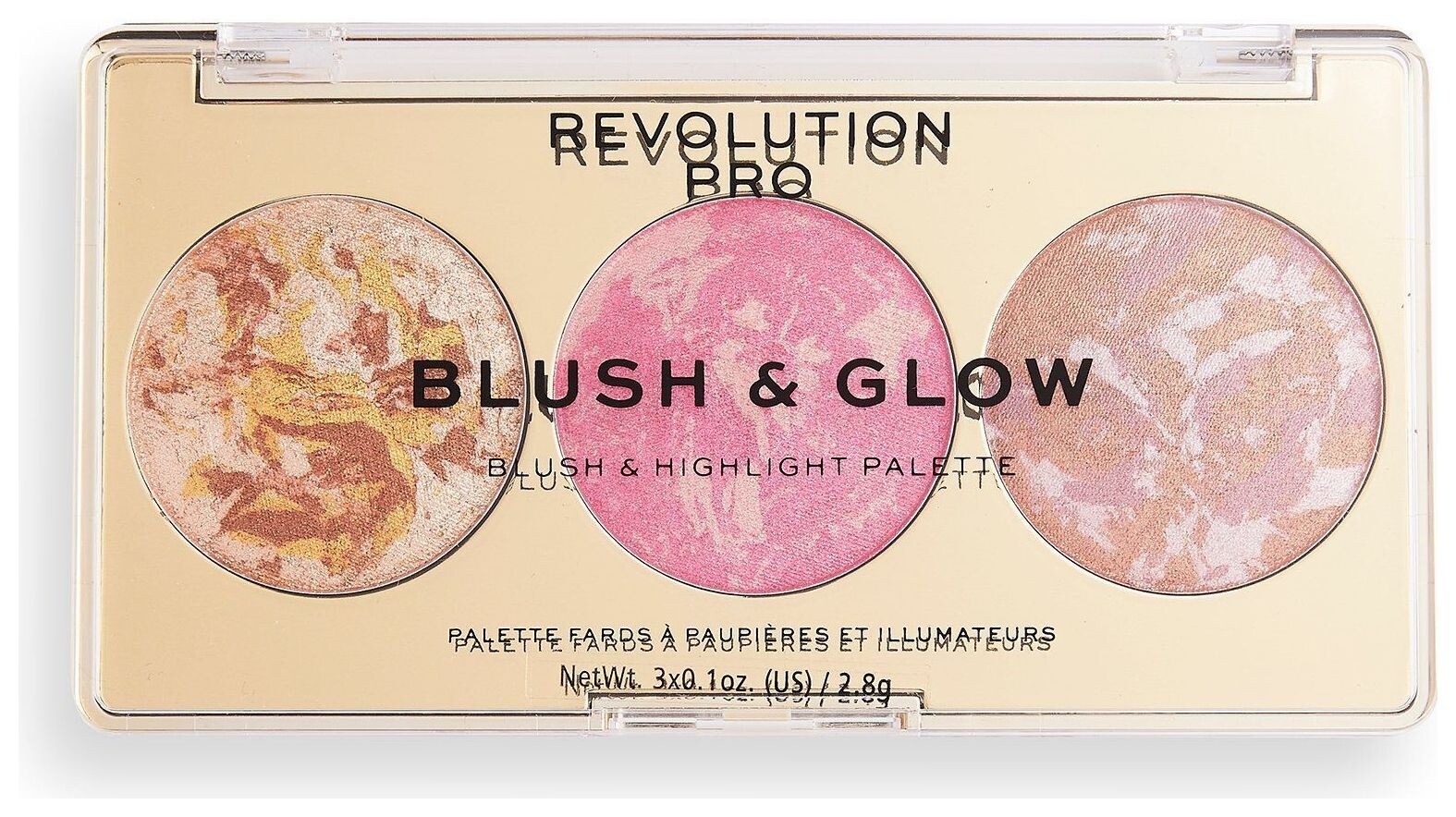 Палетка для макияжа для лица 3 в 1 Blush & Glow  Revolution PRO