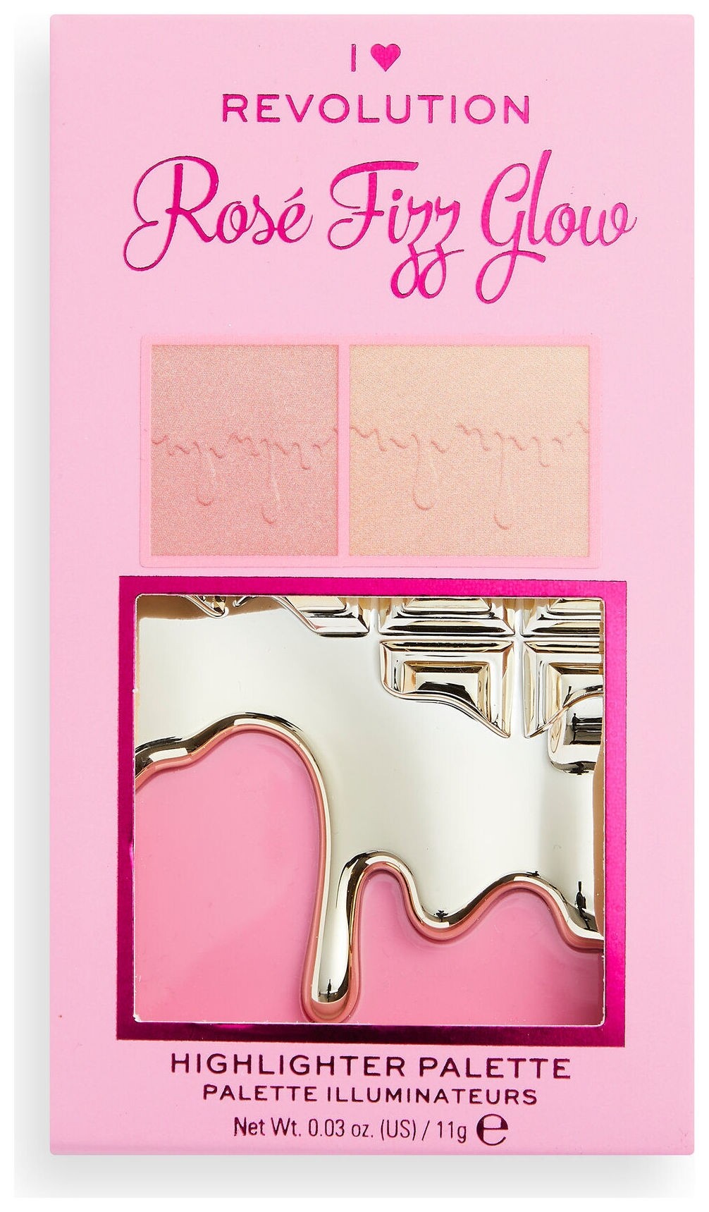 Палетка для лица хайлайтер и румяна Glow Face Palette Chocolate Rose Fizz  I Heart Revolution