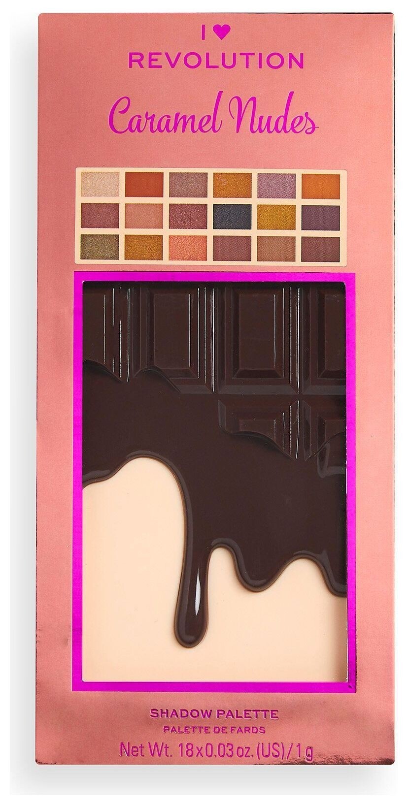 Палетка теней для век Chocolate Caramel Nudes Eyeshadow Palette  I Heart Revolution