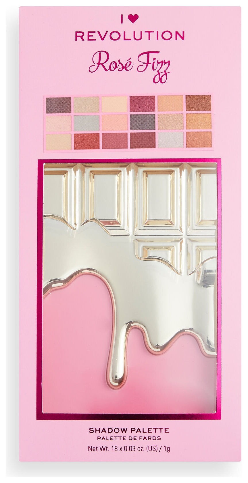 Палетка теней для век Chocolate Rose Fizz Eyeshadow Palette  I Heart Revolution